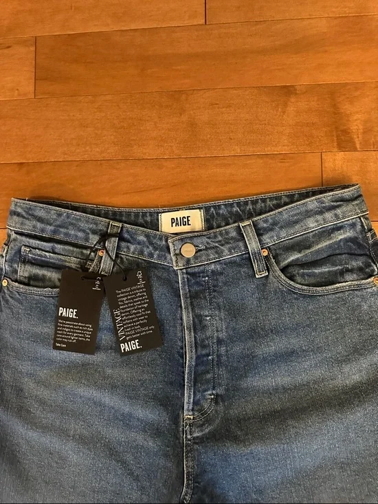 PAIGE Billy High Waist Crop Straight Jeans Moonchild Wash NWT Size 31 - Picture 6 of 14
